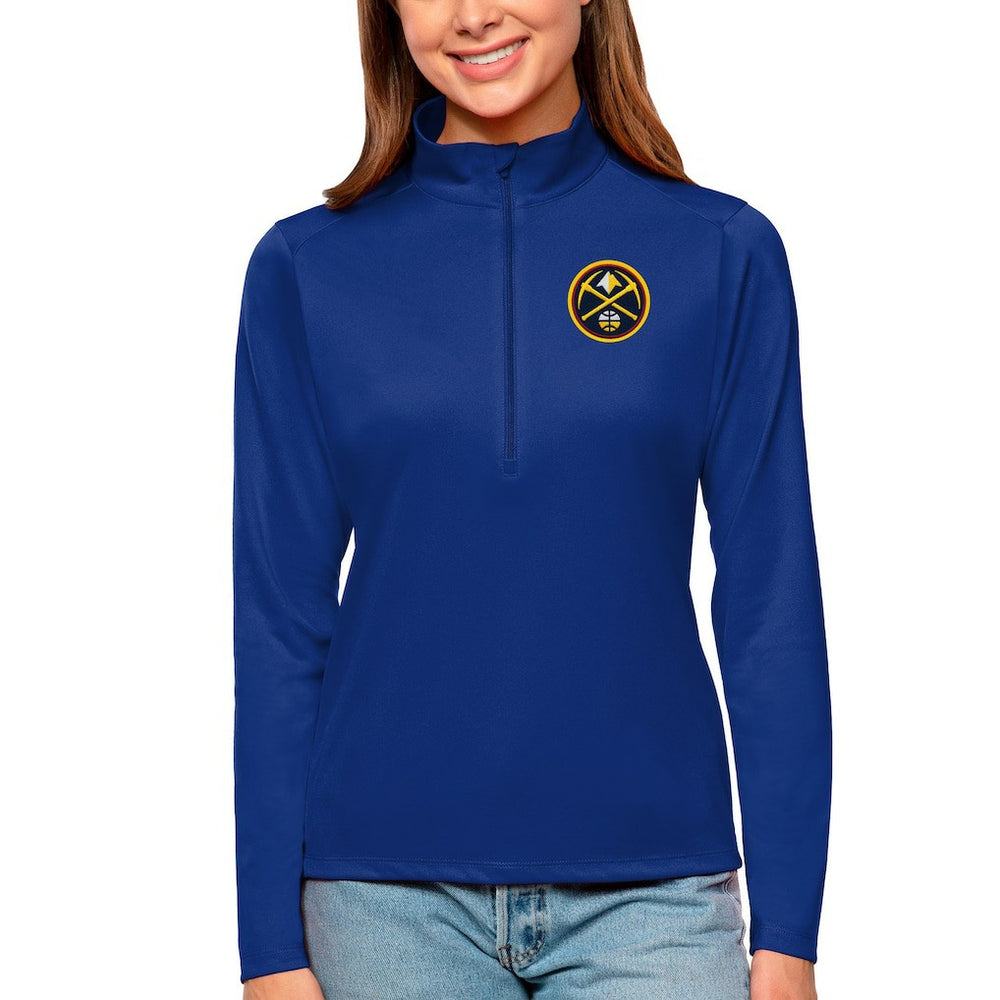 Denver Nuggets Antigua Women's Tribute Half-Zip Top sale - Blue outlet