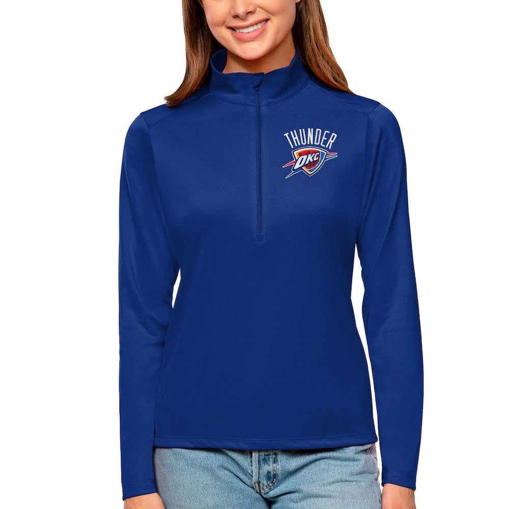 Oklahoma City Thunder Antigua Women's Tribute Half-Zip Top - Blue sale