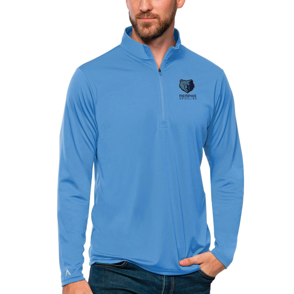 Memphis Grizzlies Antigua Tribute Quarter-Zip Pullover Top - Blue shop