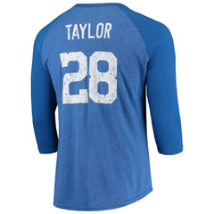 Jonathan Taylor Indianapolis Colts Majestic Threads Name & Number Team Colorway Tri-Blend 3/4 Raglan Sleeve Player T-Shirt - Royal sale