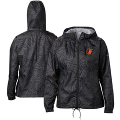 Baltimore Orioles Women's Flash Forward Full-Zip Windbreaker Jacket - Black | Columbia