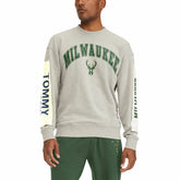 Milwaukee Bucks Tommy Jeans James Patch Pullover Sweatshirt - Gray shop
