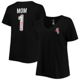 Chicago White Sox Women's Plus Size #1 Mom 2-Hit V-Neck T-Shirt - Black