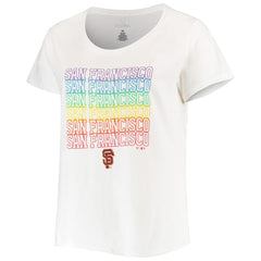 San Francisco Giants Women's Plus Size Pride Scoop Neck T-Shirt - White