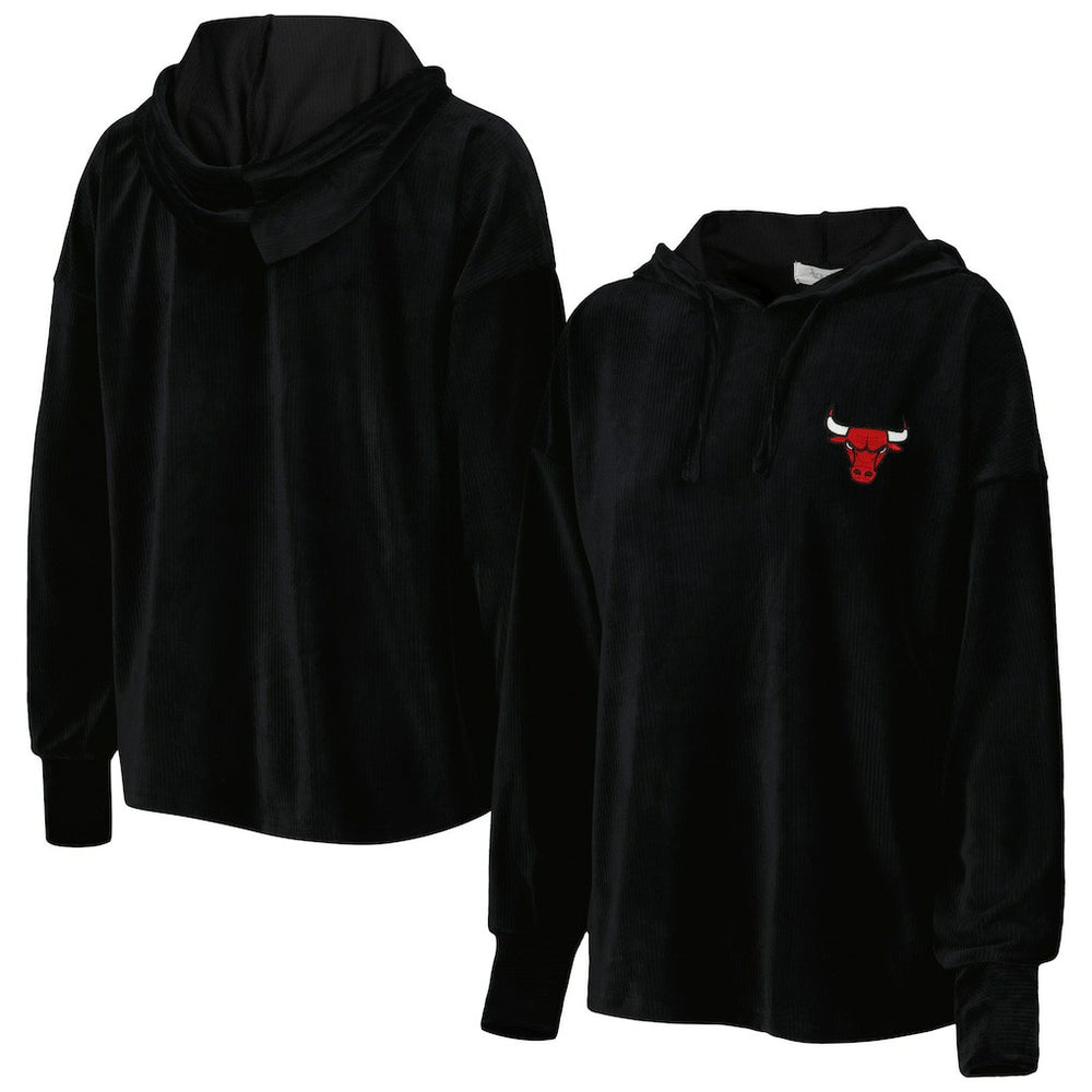 Chicago Bulls Touch Women's End Line Velour Pullover Hoodie sale - Black online