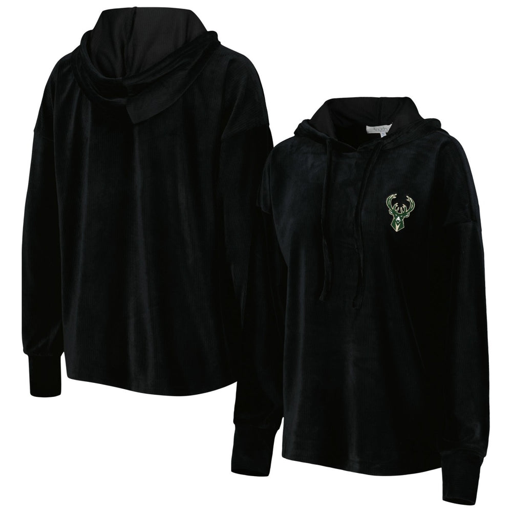 Milwaukee Bucks Touch Women's End Line Velour Pullover Hoodie - Black for sale