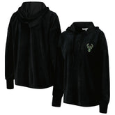 Milwaukee Bucks Touch Women's End Line Velour Pullover Hoodie - Black for sale