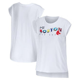 Boston Red Sox WEAR by Erin Andrews Women's Greetings From T-Shirt - White