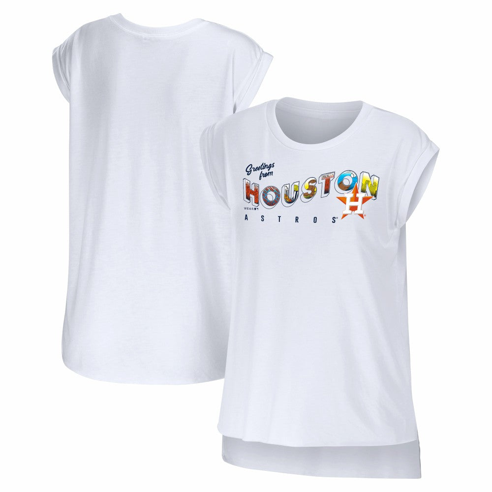 Houston Astros WEAR by Erin Andrews Women's Greetings From T-Shirt - White