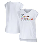 San Francisco Giants WEAR by Erin Andrews Women's Greetings From T-Shirt - White