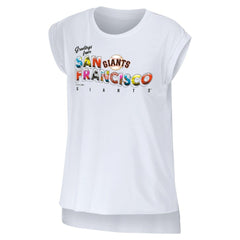 San Francisco Giants WEAR by Erin Andrews Women's Greetings From T-Shirt - White