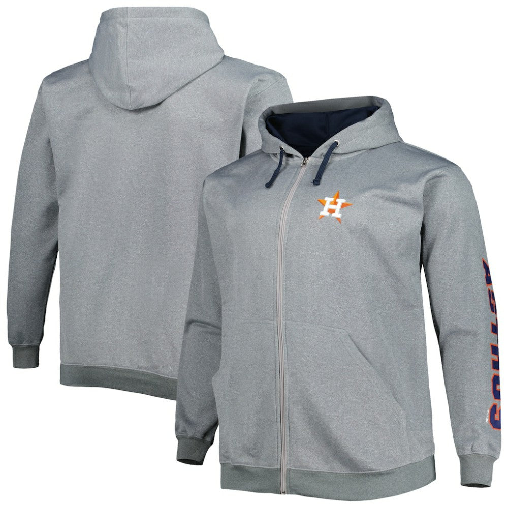 Houston Astros Profile Big & Tall Pullover Hoodie - Ash