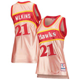 Dominique Wilkins Atlanta Hawks Women's 75th Anniversary Rose Gold 1986 Swingman Jersey - Pink | Mitchell & Ness outlet