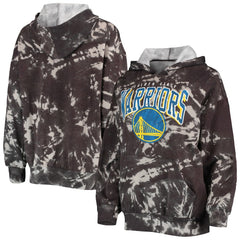 Golden State Warriors Majestic Threads Women's Burble Tie-Dye Tri-Blend Pullover Hoodie sale - Black cheap