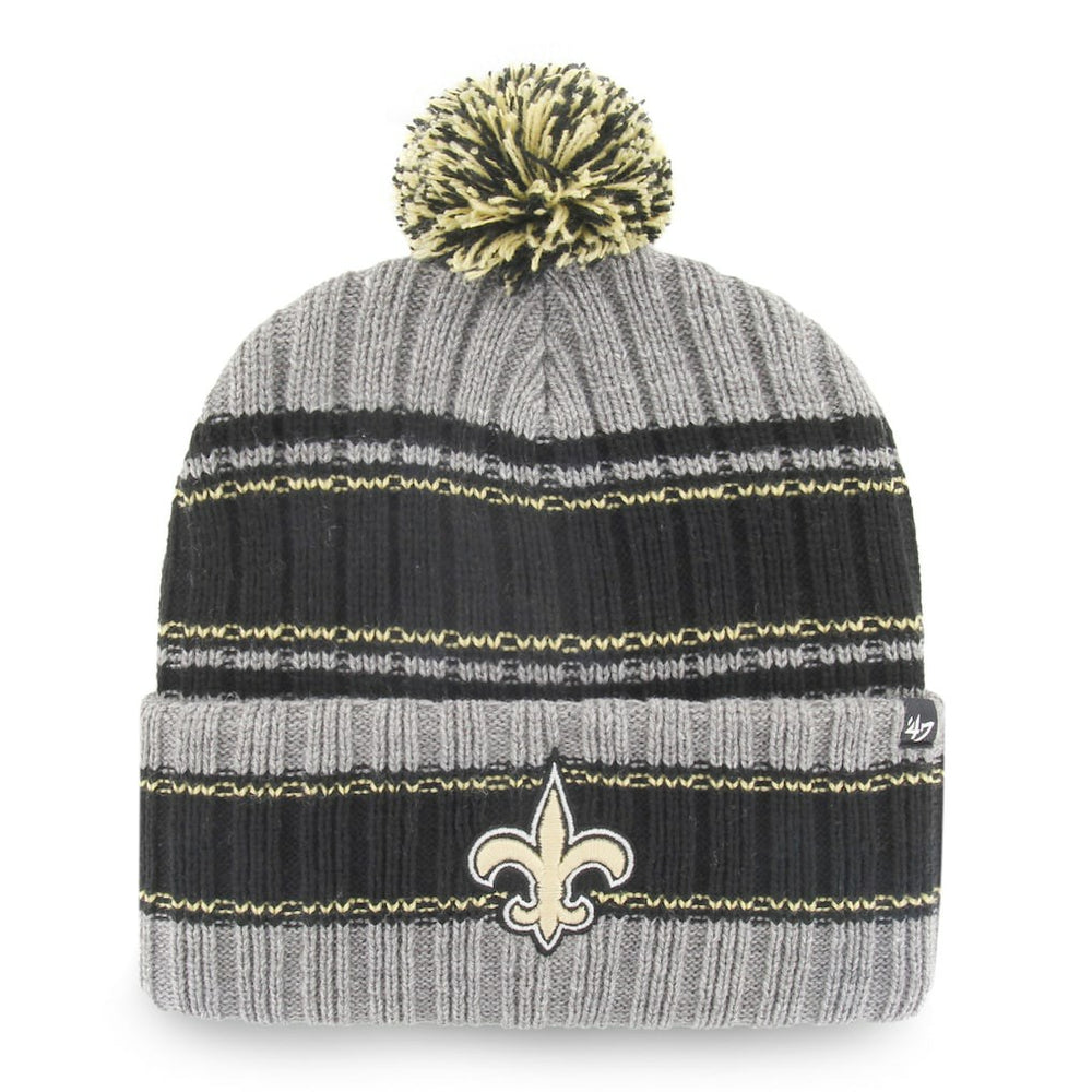 New Orleans Saints '47 Rexford Cuffed Knit Hat with Pom - Graphite/Black cheap
