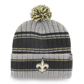 New Orleans Saints '47 Rexford Cuffed Knit Hat with Pom - Graphite/Black cheap