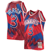 Allen Iverson Philadelphia 76ers Hardwood Classics 1996/97 Hyper Hoops Swingman Jersey - Red | Mitchell & Ness on sale