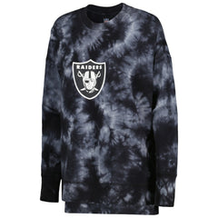 Las Vegas Raiders MSX by Michael Strahan Women's Bailey Tie-Dye Pullover Sweatshirt - Black cheap