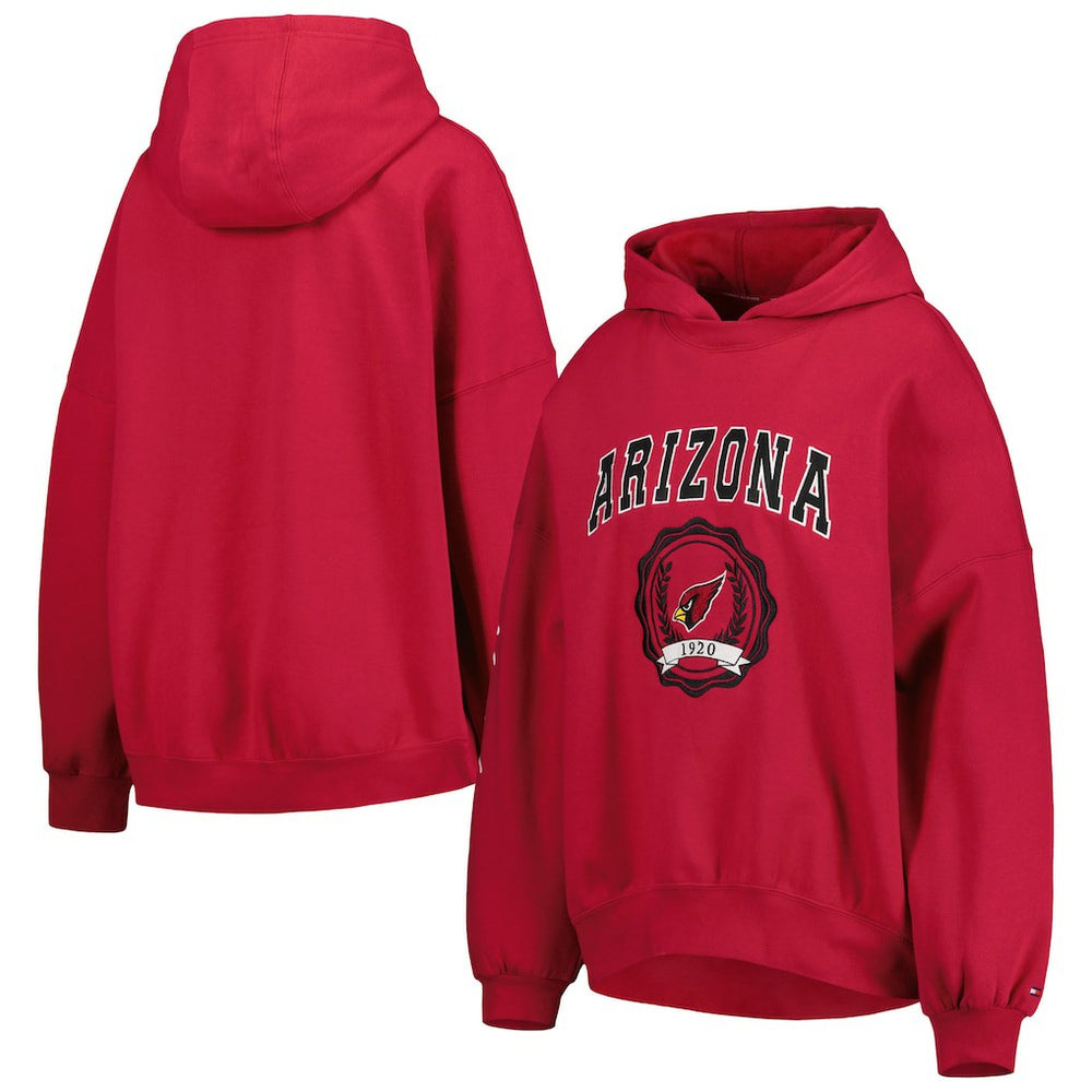 Arizona Cardinals Tommy Hilfiger Women's Becca Drop Shoulder Pullover Hoodie - Cardinal outlet