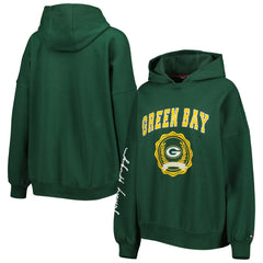 Green Bay Packers Tommy Hilfiger Women's Becca Drop Shoulder Pullover Hoodie - Green sale