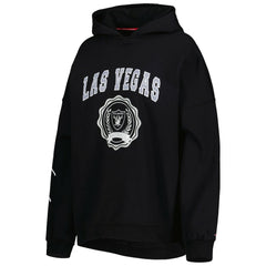 Las Vegas Raiders Tommy Hilfiger Women's Becca Drop Shoulder Pullover Hoodie - Black cheap