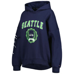 Seattle Seahawks Tommy Hilfiger Women's Becca Drop Shoulder Pullover Hoodie - College Navy outlet