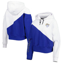 Los Angeles Rams DKNY Sport Women's Bobbi Color Blocked Pullover Hoodie - White/Royal cheap