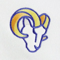 Los Angeles Rams DKNY Sport Women's Bobbi Color Blocked Pullover Hoodie - White/Royal cheap