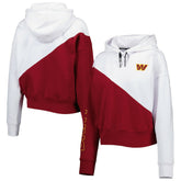 Washington Commanders DKNY Sport Women's Bobbi Color Blocked Pullover Hoodie - White/Burgundy on sale