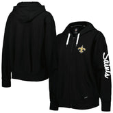 New Orleans Saints MSX by Michael Strahan Women's Emerson Lightweight Full-Zip Hoodie - Black outlet