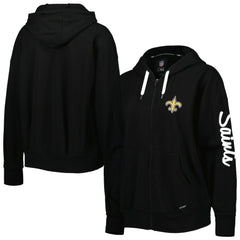 New Orleans Saints MSX by Michael Strahan Women's Emerson Lightweight Full-Zip Hoodie - Black outlet
