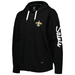 New Orleans Saints MSX by Michael Strahan Women's Emerson Lightweight Full-Zip Hoodie - Black outlet