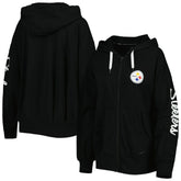 Pittsburgh Steelers MSX by Michael Strahan Women's Emerson Lightweight Full-Zip Hoodie - Black discount