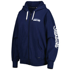 Seattle Seahawks MSX by Michael Strahan Women's Emerson Lightweight Full-Zip Hoodie - College Navy for sale
