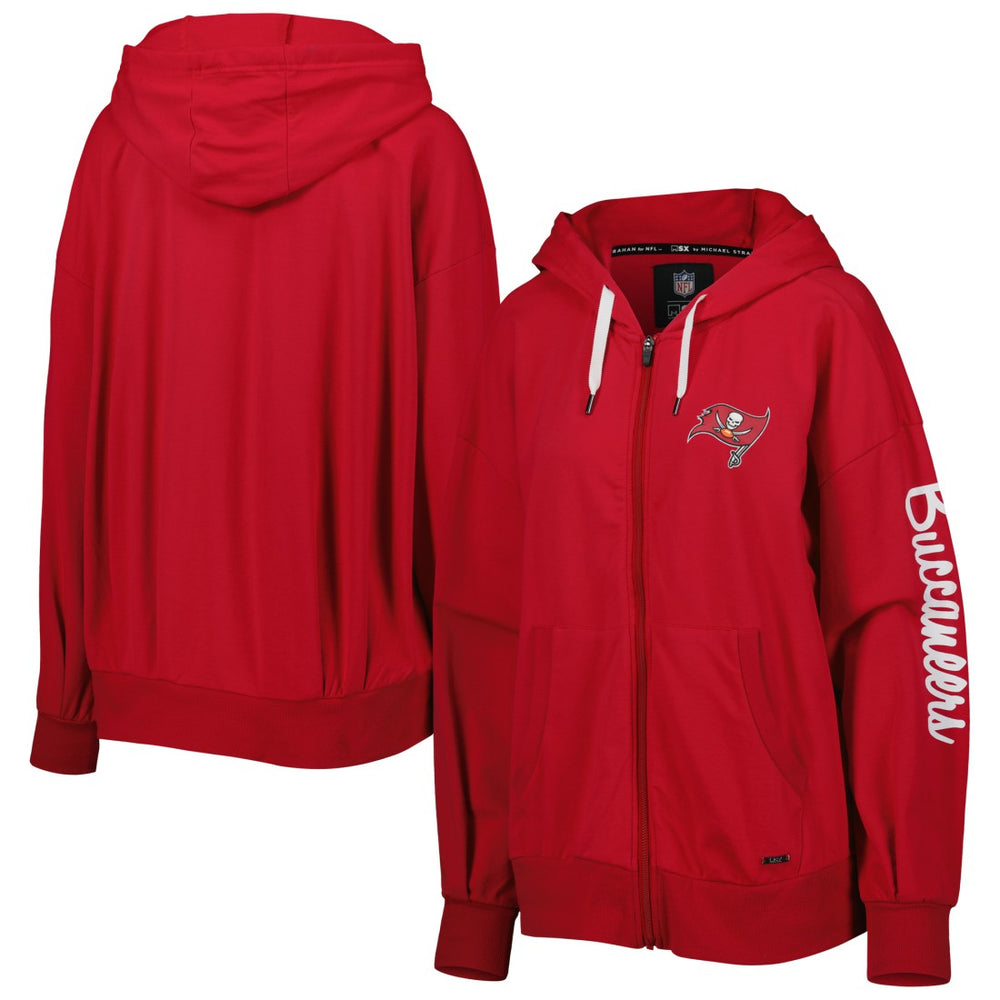 Tampa Bay Buccaneers MSX by Michael Strahan Women's Emerson Lightweight Full-Zip Hoodie - Red outlet