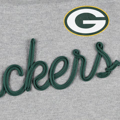 Green Bay Packers Touch Women's Outfield Deep V-Back Waist Length Pullover Sweatshirt - Heather Gray/Green discount