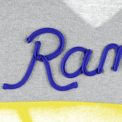 Los Angeles Rams Touch Women's Outfield Deep V-Back Waist Length Pullover Sweatshirt - Heather Gray/Royal outlet