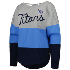 Tennessee Titans Touch Women's Outfield Deep V-Back Waist Length Pullover Sweatshirt - Heather Gray/Navy cheap