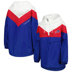 Buffalo Bills Tommy Hilfiger Women's Staci Half-Zip Hoodie Windbreaker Jacket - White/Red sale
