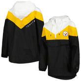 Pittsburgh Steelers Tommy Hilfiger Women's Staci Half-Zip Hoodie Windbreaker Jacket - White/Gold outlet