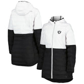 Las Vegas Raiders MSX by Michael Strahan Women's Willow Quilted Hoodie Full-Zip Jacket - White/Black cheap