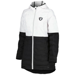 Las Vegas Raiders MSX by Michael Strahan Women's Willow Quilted Hoodie Full-Zip Jacket - White/Black cheap