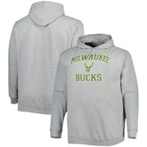 Milwaukee Bucks Big & Tall Heart & Soul Pullover Hoodie - Heathered Gray shop