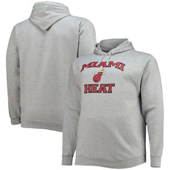 Miami Heat Big & Tall Heart & Soul Pullover Hoodie - Heathered Gray cheap