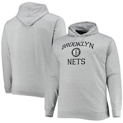 Brooklyn Nets Big & Tall Heart & Soul Pullover Hoodie - Heathered Gray on sale