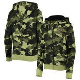 Chicago Cubs Women's 2022 MLB Armed Forces Day Camo Full-Zip Hoodie - Green | New Era