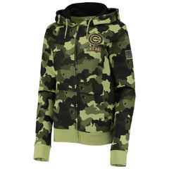 Chicago Cubs Women's 2022 MLB Armed Forces Day Camo Full-Zip Hoodie - Green | New Era