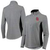 St. Louis Cardinals Tommy Bahama Women's Aubrey Stripe Block IslandZone Half-Zip Jacket - Black