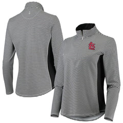 St. Louis Cardinals Tommy Bahama Women's Aubrey Stripe Block IslandZone Half-Zip Jacket - Black