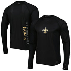 New Orleans Saints MSX by Michael Strahan Interval Long Sleeve Raglan T-Shirt - Black for sale